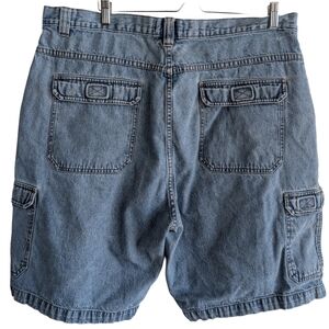 Vintage Code One‎ 36 Men's Light Wash Blue Cotton Denim Cargo Jean Shorts